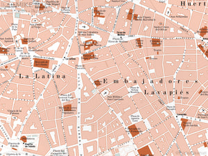 Madrid, Spain city map giclee print