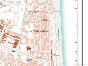 Valencia, Spain city map giclee print