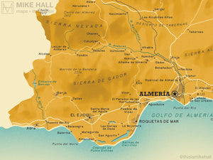 Almería (Spanish Province) map giclee print