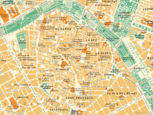Valencia, Spain Art-Deco style map giclee print