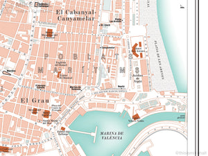 Valencia, Spain city map giclee print