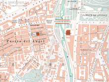 Madrid, Spain city map giclee print