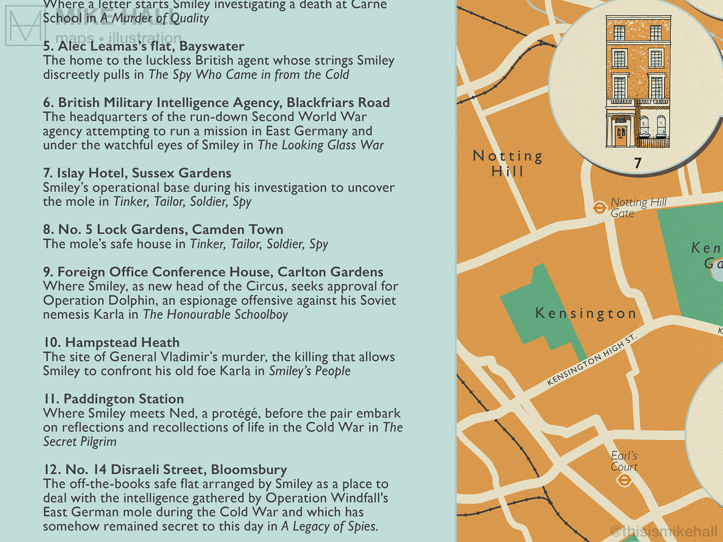 Smiley's London illustrated map giclee print – Mike Hall Maps ...
