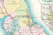Great Britain railway map giclee print