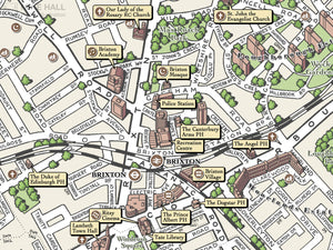 Brixton (London SW2/SW9) illustrated map giclee print
