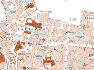 City of London map giclee print