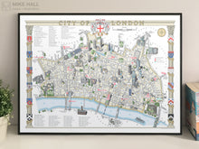 City of London illustrated map giclee print