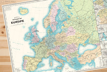Detail of Mike Hall's Railway Map of Europe
