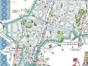 Hackney (London borough) illustrated map giclee print