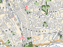 Haringey (London borough) illustrated map giclee print