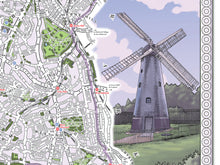 Lambeth (London borough) illustrated map giclee print
