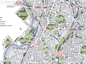 Lewisham (London borough) illustrated map giclee print