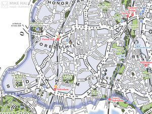 Lewisham (London borough) illustrated map giclee print