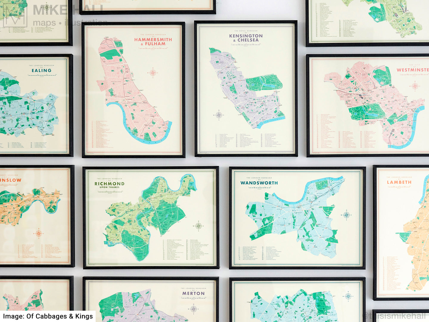 London Rural Map Retro London Boroughs – Page 4 – Mike Hall Maps & illustration