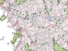 Southwark (London borough) illustrated map giclee print