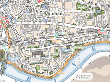 Tower Hamlets (London borough) illustrated map giclee print