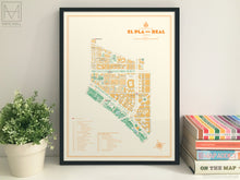 El Pla de Real, Valencia map giclee print