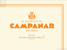 Campanar, Valencia map giclee print