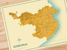 Girona (Spanish Province) map giclee print