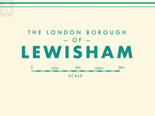 Lewisham (London borough) retro map giclee print