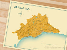 Málaga (Spanish Province) map giclee print