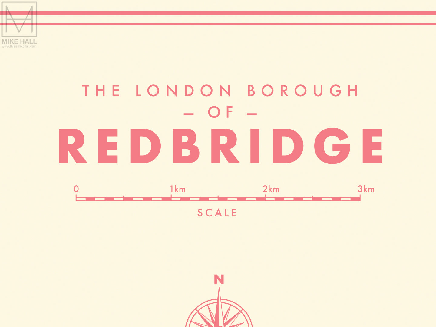 Redbridge (London borough) retro map giclee print – Mike Hall Maps ...