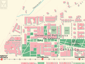 Algiròs, Valencia map giclee print