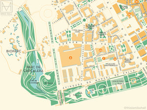Campanar, Valencia map giclee print