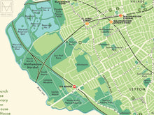 Waltham Forest (London borough) retro map giclee print