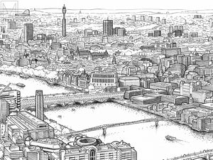 A Panorama of London (original version) giclee print
