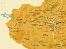 Granada (Spanish Province) map giclee print