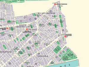 Kensington & Chelsea (London borough) retro map giclee print