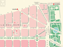 L'Eixample, Valencia map giclee print