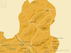 Murcia (Spanish Province) map giclee print