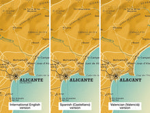 Alicante (Spanish Province) map giclee print