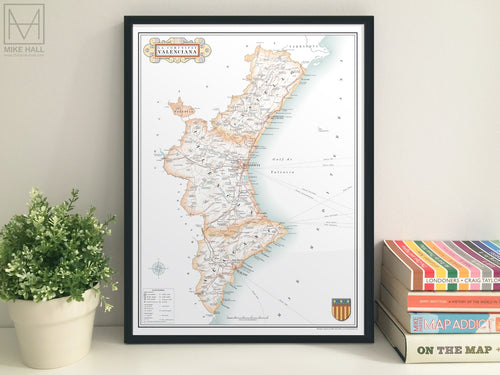 Valencian Community map giclee print
