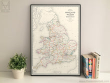 England and Wales (Historic Counties) map giclee print