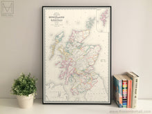 Scotland (Historic Counties) map giclee print