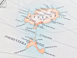 Balearic Islands map giclee print