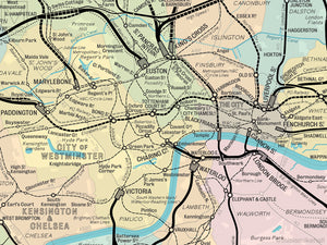 Greater London Railway Map giclee print