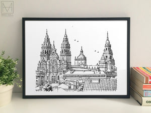 Santiago de Compostela Cathedral giclee print