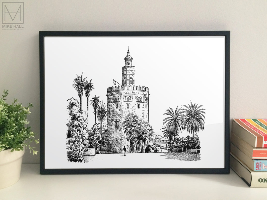 Torre del Oro, Seville giclee print