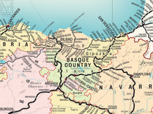 Spain & Portugal Railway Map giclee print